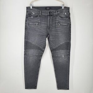 Hudson Blinder Gray Biker Moto Style Skinny Jeans Men’s Size 38